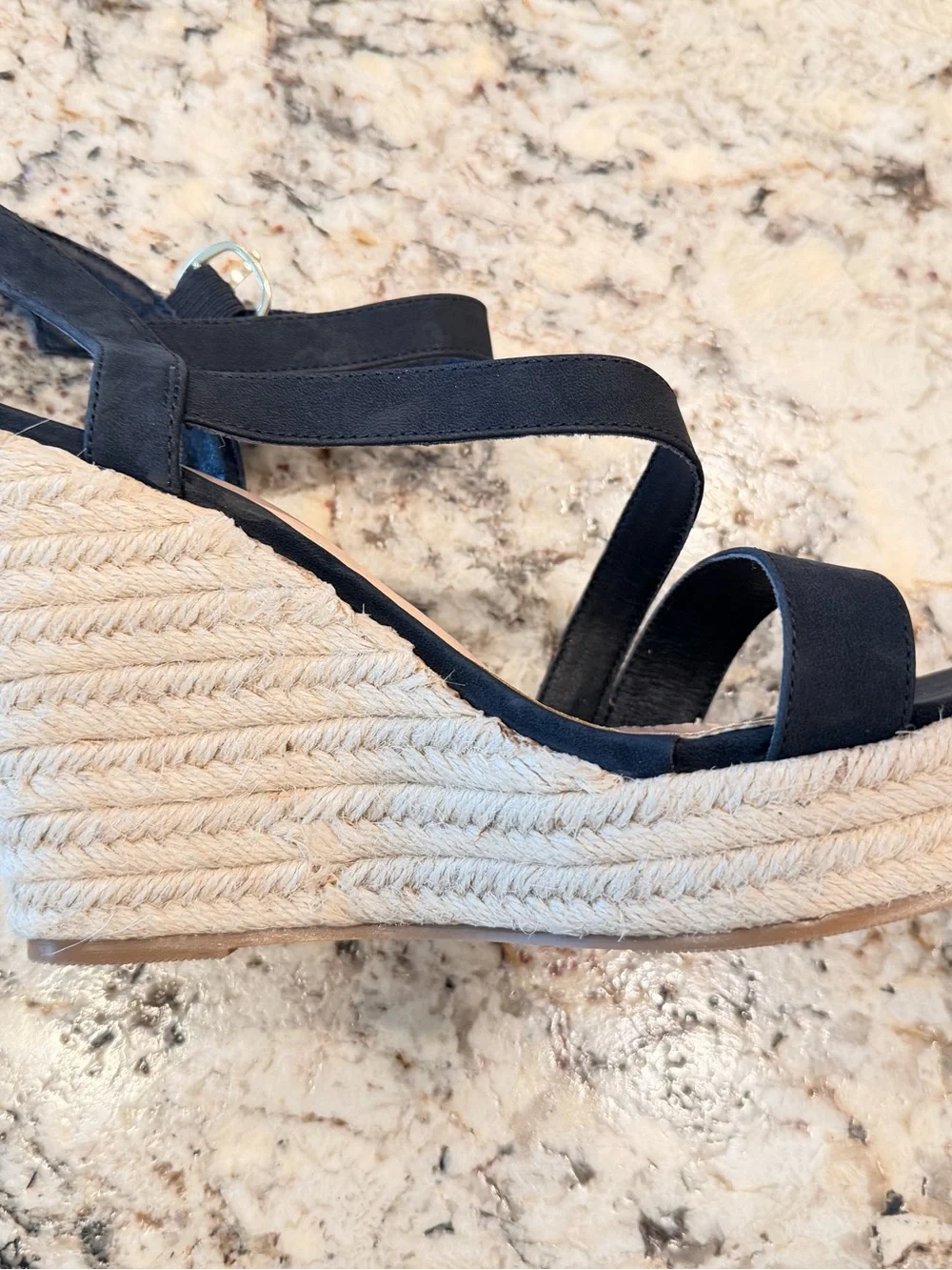 Black Wedge Sandals - Women size 9
